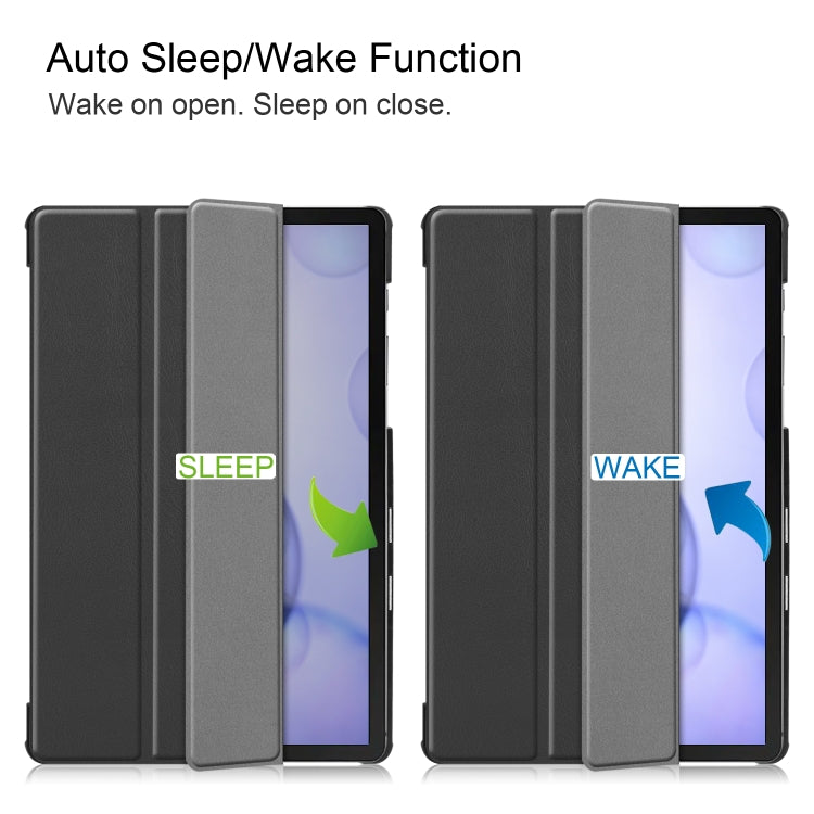 Custer Texture Horizontal Flip Leather Case with Three-folding Holder & Sleep / Wake-up Function, For Galaxy Tab S6