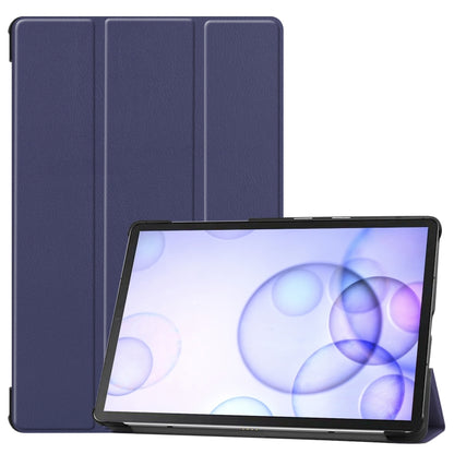 Custer Texture Horizontal Flip Leather Case with Three-folding Holder & Sleep / Wake-up Function, For Galaxy Tab S6
