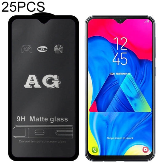 25 PCS AG Matte Frosted Full Cover Tempered Glass, For Galaxy A6 (2018), For Galaxy A6+ (2018), For Galaxy A7 (2018), For Galaxy M10, For Galaxy M20, For Galaxy J2 Core, For Galaxy A20, For Galaxy A30 & A50, For Galaxy A8 (2018), For Galaxy A8+ (2018)