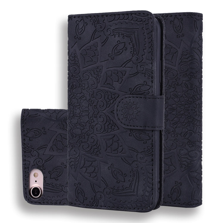 Calf Pattern Double Folding Design Embossed Leather Case with Wallet & Holder & Card Slots, For iPhone SE 2020 & 8 & 7, for iPhone 8 Plus & 7 Plus, for iPhone XS / X, for iPhone XR, for iPhone XS Max, for iPhone 11 (6.1 inch), for iPhone 11 Pro (5.8 in...