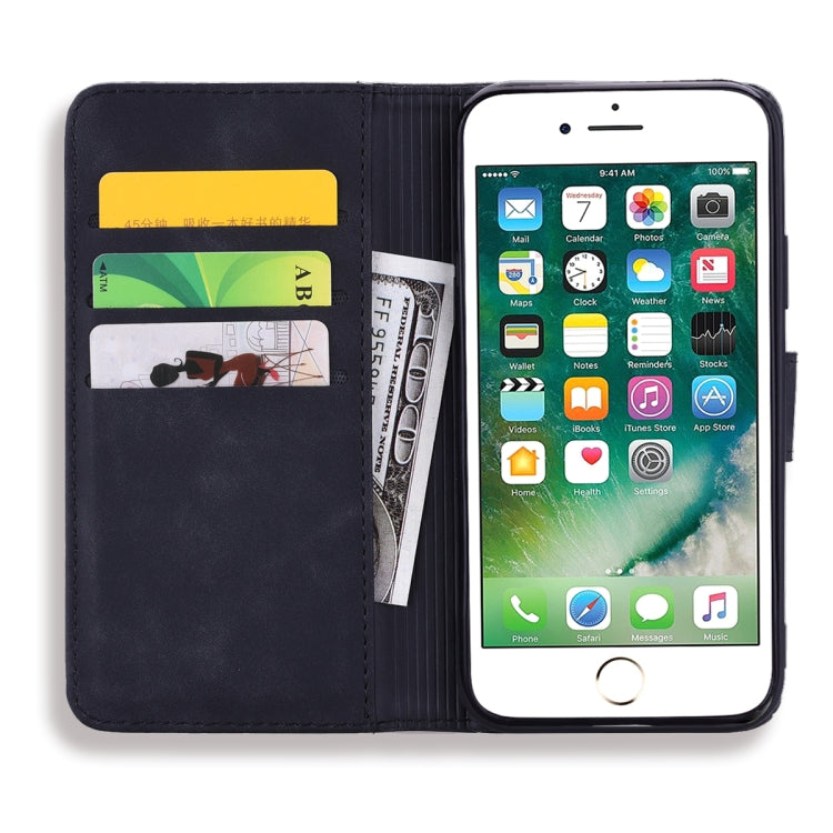 Calf Pattern Double Folding Design Embossed Leather Case with Wallet & Holder & Card Slots, For iPhone SE 2020 & 8 & 7, for iPhone 8 Plus & 7 Plus, for iPhone XS / X, for iPhone XR, for iPhone XS Max, for iPhone 11 (6.1 inch), for iPhone 11 Pro (5.8 in...