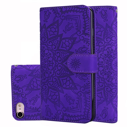 Calf Pattern Double Folding Design Embossed Leather Case with Wallet & Holder & Card Slots, For iPhone SE 2020 & 8 & 7, for iPhone 8 Plus & 7 Plus, for iPhone XS / X, for iPhone XR, for iPhone XS Max, for iPhone 11 (6.1 inch), for iPhone 11 Pro (5.8 in...