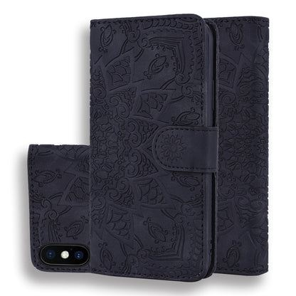 Calf Pattern Double Folding Design Embossed Leather Case with Wallet & Holder & Card Slots, For iPhone SE 2020 & 8 & 7, for iPhone 8 Plus & 7 Plus, for iPhone XS / X, for iPhone XR, for iPhone XS Max, for iPhone 11 (6.1 inch), for iPhone 11 Pro (5.8 in...