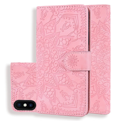 Calf Pattern Double Folding Design Embossed Leather Case with Wallet & Holder & Card Slots, For iPhone SE 2020 & 8 & 7, for iPhone 8 Plus & 7 Plus, for iPhone XS / X, for iPhone XR, for iPhone XS Max, for iPhone 11 (6.1 inch), for iPhone 11 Pro (5.8 in...