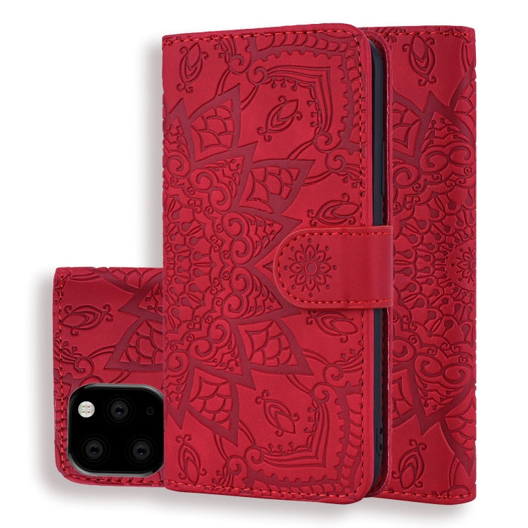 Calf Pattern Double Folding Design Embossed Leather Case with Wallet & Holder & Card Slots, For iPhone SE 2020 & 8 & 7, for iPhone 8 Plus & 7 Plus, for iPhone XS / X, for iPhone XR, for iPhone XS Max, for iPhone 11 (6.1 inch), for iPhone 11 Pro (5.8 in...