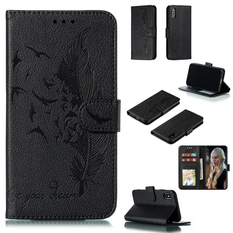 Feather Pattern Litchi Texture Horizontal Flip Leather Case with Wallet & Holder & Card Slots, For iPhone SE 2022 / SE 2020 / 8 / 7, For iPhone 7 Plus / 8 Plus, For iPhone 11 Pro, For iPhone 11, For iPhone 11 Pro Max, For iPhone XS /X, For iPhone XR   ...