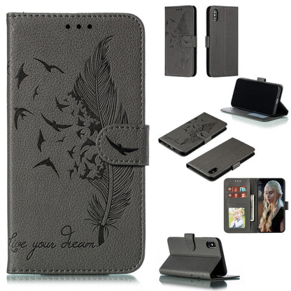 Feather Pattern Litchi Texture Horizontal Flip Leather Case with Wallet & Holder & Card Slots, For iPhone SE 2022 / SE 2020 / 8 / 7, For iPhone 7 Plus / 8 Plus, For iPhone 11 Pro, For iPhone 11, For iPhone 11 Pro Max, For iPhone XS /X, For iPhone XR   ...