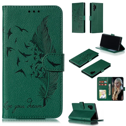Feather Pattern Litchi Texture Horizontal Flip Leather Case with Wallet & Holder & Card Slots, For Galaxy Note 10 +, For Galaxy S9, For Galaxy S9+, For Galaxy S10, For Galaxy S10 5G, For Galaxy S10e, For Galaxy S10+