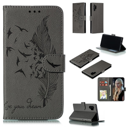 Feather Pattern Litchi Texture Horizontal Flip Leather Case with Wallet & Holder & Card Slots, For Galaxy Note 10 +, For Galaxy S9, For Galaxy S9+, For Galaxy S10, For Galaxy S10 5G, For Galaxy S10e, For Galaxy S10+