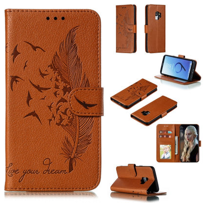 Feather Pattern Litchi Texture Horizontal Flip Leather Case with Wallet & Holder & Card Slots, For Galaxy Note 10 +, For Galaxy S9, For Galaxy S9+, For Galaxy S10, For Galaxy S10 5G, For Galaxy S10e, For Galaxy S10+