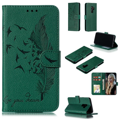 Feather Pattern Litchi Texture Horizontal Flip Leather Case with Wallet & Holder & Card Slots, For Galaxy Note 10 +, For Galaxy S9, For Galaxy S9+, For Galaxy S10, For Galaxy S10 5G, For Galaxy S10e, For Galaxy S10+