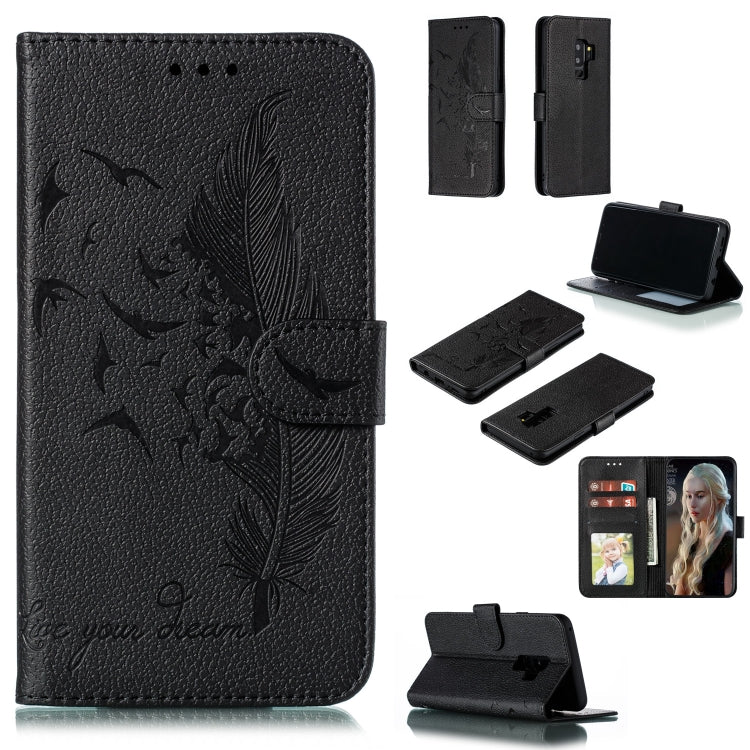 Feather Pattern Litchi Texture Horizontal Flip Leather Case with Wallet & Holder & Card Slots, For Galaxy Note 10 +, For Galaxy S9, For Galaxy S9+, For Galaxy S10, For Galaxy S10 5G, For Galaxy S10e, For Galaxy S10+