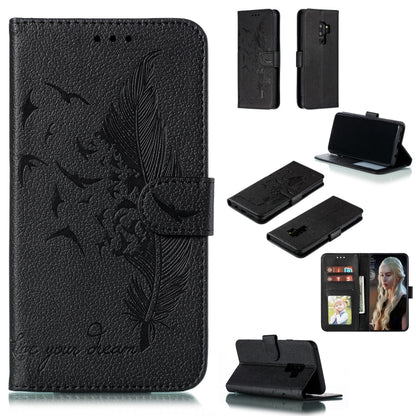 Feather Pattern Litchi Texture Horizontal Flip Leather Case with Wallet & Holder & Card Slots, For Galaxy Note 10 +, For Galaxy S9, For Galaxy S9+, For Galaxy S10, For Galaxy S10 5G, For Galaxy S10e, For Galaxy S10+