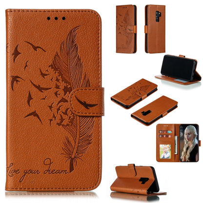 Feather Pattern Litchi Texture Horizontal Flip Leather Case with Wallet & Holder & Card Slots, For Galaxy Note 10 +, For Galaxy S9, For Galaxy S9+, For Galaxy S10, For Galaxy S10 5G, For Galaxy S10e, For Galaxy S10+