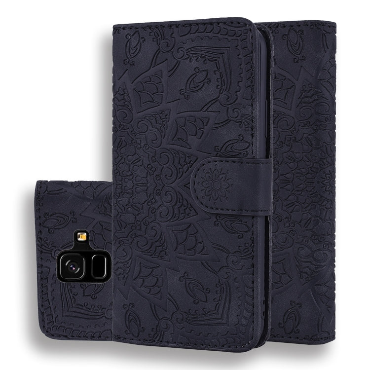 Calf Pattern Double Folding Design Embossed Leather Case with Wallet & Holder & Card Slots, for Galaxy A5 (2018) / A8 (2018), for Galaxy A6 (2018), for Galaxy J8 (2018) / A6+ (2018), for Galaxy A7 (2018), for Galaxy A9 (2018), for Galaxy M10 / A10     ...