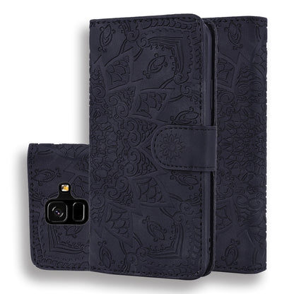 Calf Pattern Double Folding Design Embossed Leather Case with Wallet & Holder & Card Slots, for Galaxy A5 (2018) / A8 (2018), for Galaxy A6 (2018), for Galaxy J8 (2018) / A6+ (2018), for Galaxy A7 (2018), for Galaxy A9 (2018), for Galaxy M10 / A10     ...