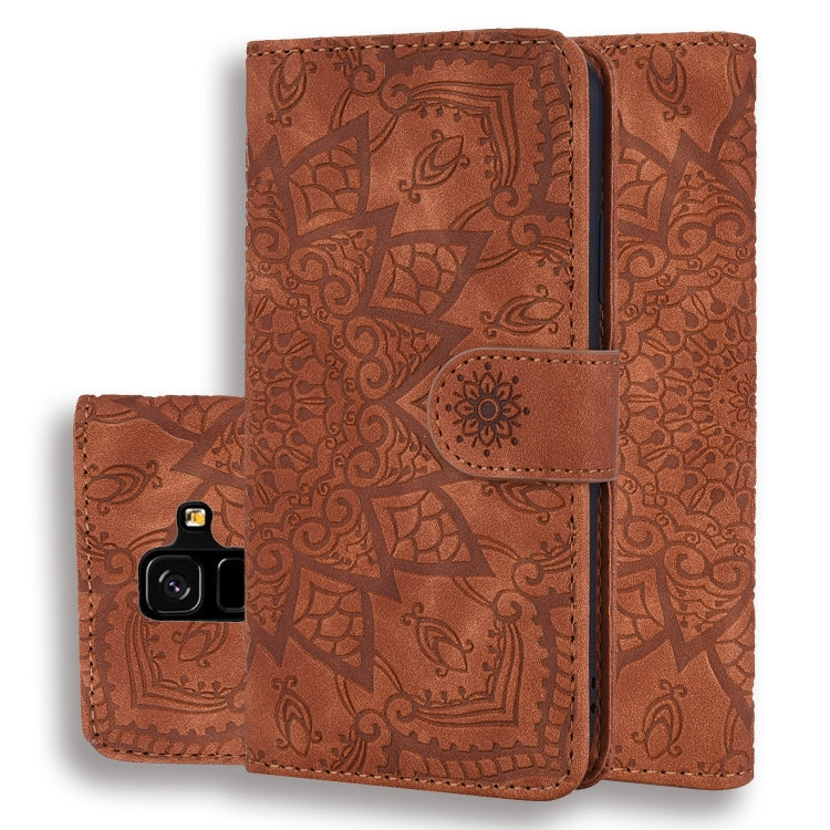 Calf Pattern Double Folding Design Embossed Leather Case with Wallet & Holder & Card Slots, for Galaxy A5 (2018) / A8 (2018), for Galaxy A6 (2018), for Galaxy J8 (2018) / A6+ (2018), for Galaxy A7 (2018), for Galaxy A9 (2018), for Galaxy M10 / A10     ...