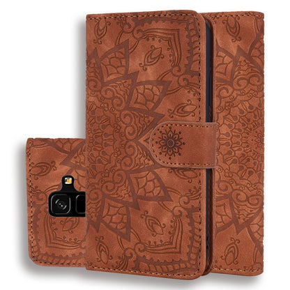 Calf Pattern Double Folding Design Embossed Leather Case with Wallet & Holder & Card Slots, for Galaxy A5 (2018) / A8 (2018), for Galaxy A6 (2018), for Galaxy J8 (2018) / A6+ (2018), for Galaxy A7 (2018), for Galaxy A9 (2018), for Galaxy M10 / A10     ...