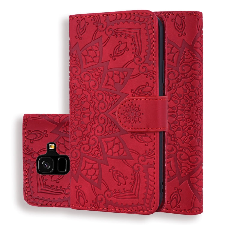 Calf Pattern Double Folding Design Embossed Leather Case with Wallet & Holder & Card Slots, for Galaxy A5 (2018) / A8 (2018), for Galaxy A6 (2018), for Galaxy J8 (2018) / A6+ (2018), for Galaxy A7 (2018), for Galaxy A9 (2018), for Galaxy M10 / A10     ...