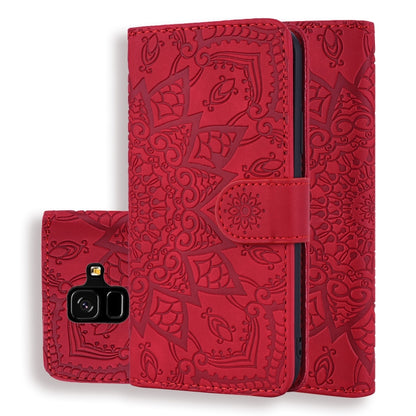 Calf Pattern Double Folding Design Embossed Leather Case with Wallet & Holder & Card Slots, for Galaxy A5 (2018) / A8 (2018), for Galaxy A6 (2018), for Galaxy J8 (2018) / A6+ (2018), for Galaxy A7 (2018), for Galaxy A9 (2018), for Galaxy M10 / A10     ...