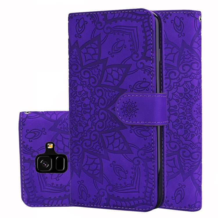 Calf Pattern Double Folding Design Embossed Leather Case with Wallet & Holder & Card Slots, for Galaxy A5 (2018) / A8 (2018), for Galaxy A6 (2018), for Galaxy J8 (2018) / A6+ (2018), for Galaxy A7 (2018), for Galaxy A9 (2018), for Galaxy M10 / A10     ...