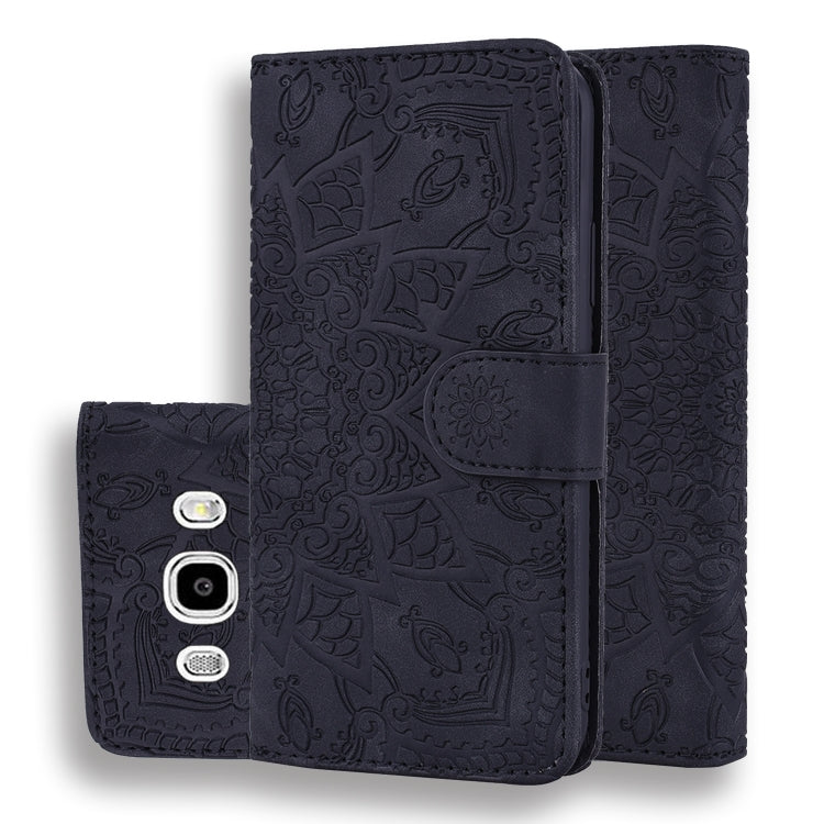 Calf Pattern Double Folding Design Embossed Leather Case with Wallet & Holder & Card Slots, for Galaxy A5 (2018) / A8 (2018), for Galaxy A6 (2018), for Galaxy J8 (2018) / A6+ (2018), for Galaxy A7 (2018), for Galaxy A9 (2018), for Galaxy M10 / A10     ...