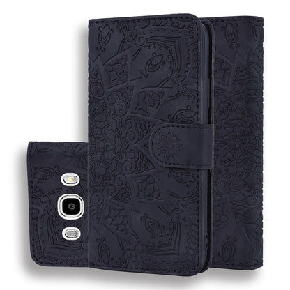 Calf Pattern Double Folding Design Embossed Leather Case with Wallet & Holder & Card Slots, for Galaxy A5 (2018) / A8 (2018), for Galaxy A6 (2018), for Galaxy J8 (2018) / A6+ (2018), for Galaxy A7 (2018), for Galaxy A9 (2018), for Galaxy M10 / A10     ...