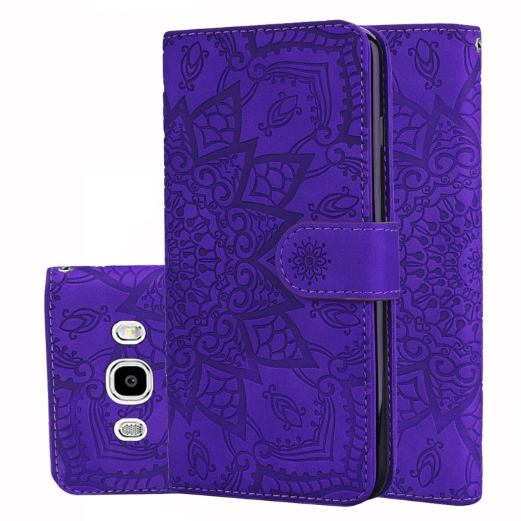 Calf Pattern Double Folding Design Embossed Leather Case with Wallet & Holder & Card Slots, for Galaxy A5 (2018) / A8 (2018), for Galaxy A6 (2018), for Galaxy J8 (2018) / A6+ (2018), for Galaxy A7 (2018), for Galaxy A9 (2018), for Galaxy M10 / A10     ...