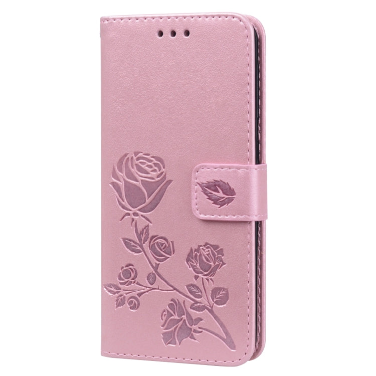 Pressed Printing Rose Pattern Horizontal Flip PU Leather Case with Holder & Card Slots & Wallet, For Galaxy A20e, For Galaxy A2 Core