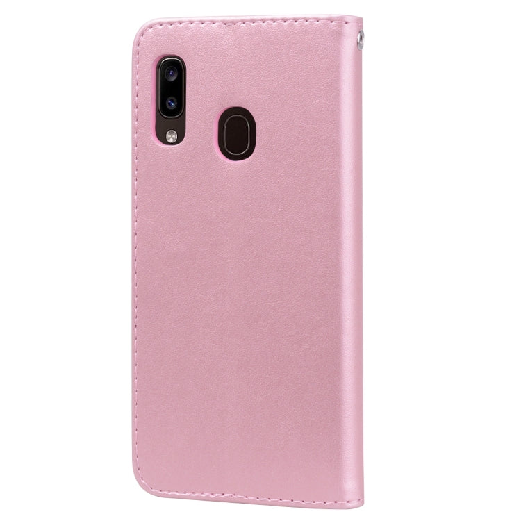 Pressed Printing Rose Pattern Horizontal Flip PU Leather Case with Holder & Card Slots & Wallet, For Galaxy A20e, For Galaxy A2 Core