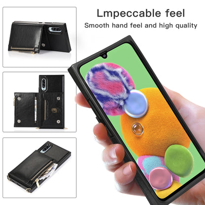 Square Zipper Wallet Bag TPU+PU Back Cover Case with Holder & Card Slots & Wallet & Cross-body Strap, For Samsung Galaxy A90 5G, For Samsung Galaxy Note9, For Samsung Galaxy Note10, For Samsung Galaxy Note10 Pro, For Samsung Galaxy S9                  ...