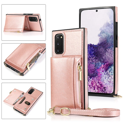 Square Zipper Wallet Bag TPU+PU Back Cover Case with Holder & Card Slots & Wallet & Cross-body Strap, For Samsung Galaxy A90 5G, For Samsung Galaxy Note9, For Samsung Galaxy Note10, For Samsung Galaxy Note10 Pro, For Samsung Galaxy S9                  ...