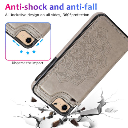 Double Buckle Mandala Pattern PU+TPU Protective Case with Card Slots & Holder & Photo Frame, For iPhone SE 2022 / SE 2020 / 8 / 7, For iPhone 7 Plus / 8 Plus, For iPhone X / XS, For iPhone XR, For iPhone XS Max, For iPhone 11, For iPhone 11 Pro        ...
