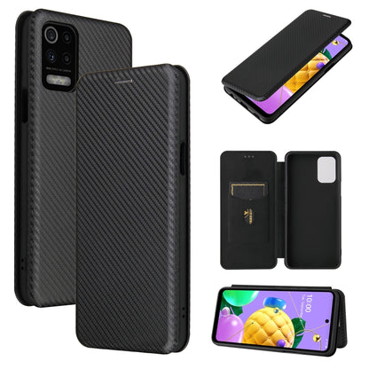 Carbon Fiber Texture Magnetic Horizontal Flip TPU + PC + PU Leather Case with Card Slot, For Huawei Mate 40, For Samsung Galaxy S21 Ultra 5G, For LG K52 / K62, For vivo V20 Pro 5G, For Motorola One 5G / Moto G 5G Plus, For Huawei Mate 40 Pro           ...