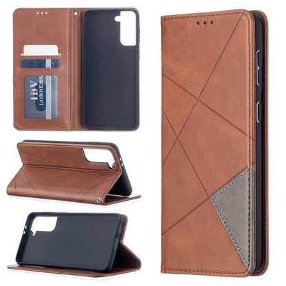 Rhombus Texture Horizontal Flip Magnetic Leather Case with Holder & Card Slots, For Samsung Galaxy S21 5G, For Samsung Galaxy S21+ 5G, For Samsung Galaxy S21 Ultra 5G