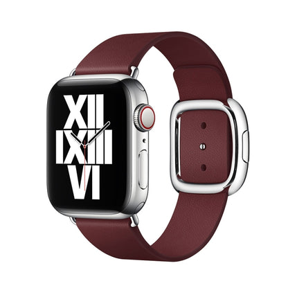 Modern Style Leather Watch Band For Apple Watch 49mm / 46mm / 45mm / 44mm / 42mm, For Apple Watch Ultra 49mm / Series 8&7 45mm / SE 2&6&SE&5&4 44mm / 3&2&1 42mm, For Apple Watch 49mm / 46mm / 45mm / 44mm / 42mm