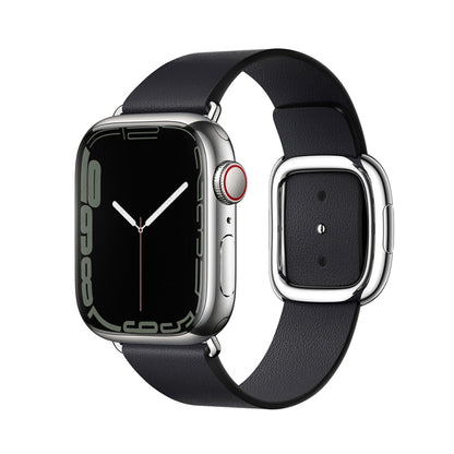 Modern Style Leather Watch Band For Apple Watch 49mm / 46mm / 45mm / 44mm / 42mm, For Apple Watch Ultra 49mm / Series 8&7 45mm / SE 2&6&SE&5&4 44mm / 3&2&1 42mm, For Apple Watch 49mm / 46mm / 45mm / 44mm / 42mm