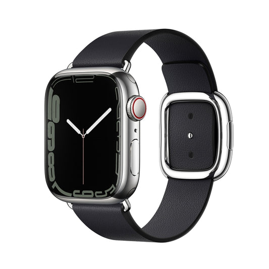 Modern Style Leather Watch Band For Apple Watch 49mm / 46mm / 45mm / 44mm / 42mm, For Apple Watch Ultra 49mm / Series 8&7 45mm / SE 2&6&SE&5&4 44mm / 3&2&1 42mm, For Apple Watch 49mm / 46mm / 45mm / 44mm / 42mm