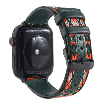 Ethnic Leather Watchband For Apple Watch Series 6 & SE & 5 & 4 40mm / 3 & 2 & 1 38mm, For Apple Watch Series 7 41mm / 6 & SE & 5 & 4 40mm / 3 & 2 & 1 38mm