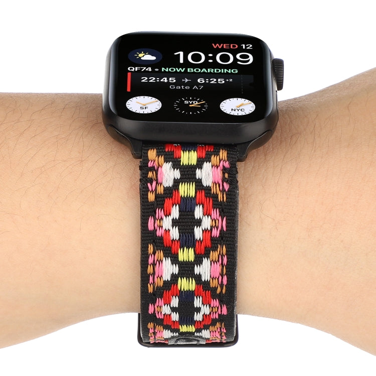 Ethnic Leather Watchband For Apple Watch Series 6 & SE & 5 & 4 40mm / 3 & 2 & 1 38mm, For Apple Watch Series 7 41mm / 6 & SE & 5 & 4 40mm / 3 & 2 & 1 38mm