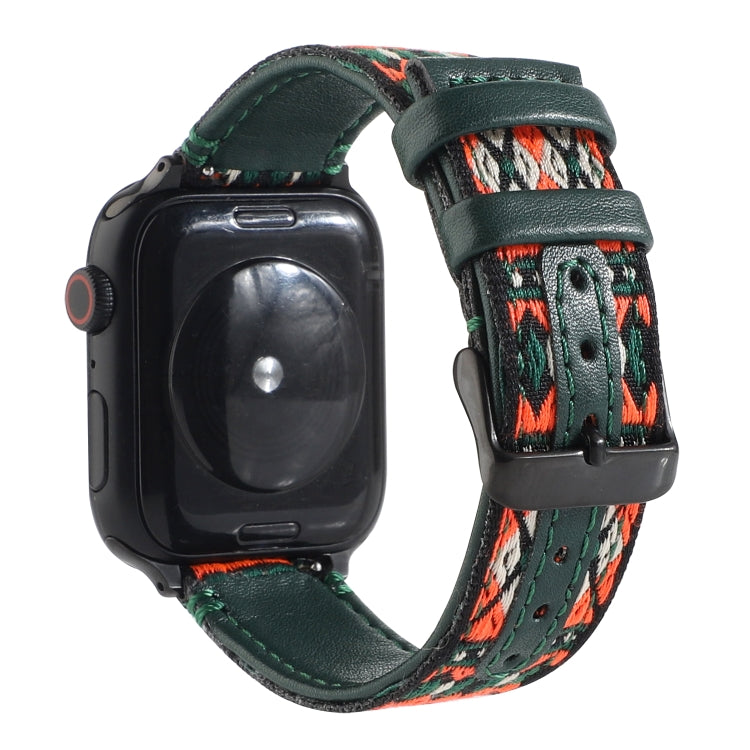 Ethnic Leather Watchband For Apple Watch Series 6 & SE & 5 & 4 44mm / 3 & 2 & 1 42mm, For Apple Watch Series 7 45mm / 6 & SE & 5 & 4 44mm / 3 & 2 & 1 42mm