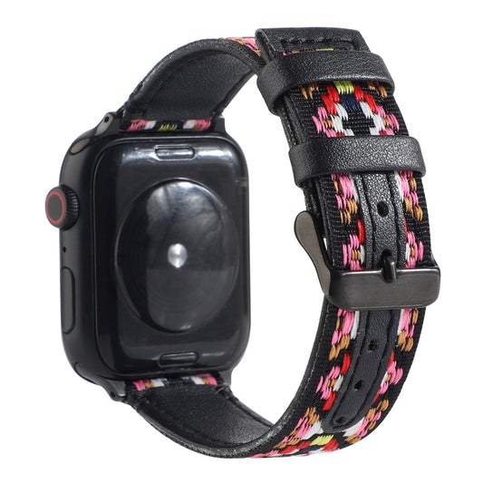 Ethnic Leather Watchband For Apple Watch Series 6 & SE & 5 & 4 44mm / 3 & 2 & 1 42mm, For Apple Watch Series 7 45mm / 6 & SE & 5 & 4 44mm / 3 & 2 & 1 42mm