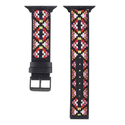 Ethnic Leather Watchband For Apple Watch Series 6 & SE & 5 & 4 44mm / 3 & 2 & 1 42mm, For Apple Watch Series 7 45mm / 6 & SE & 5 & 4 44mm / 3 & 2 & 1 42mm