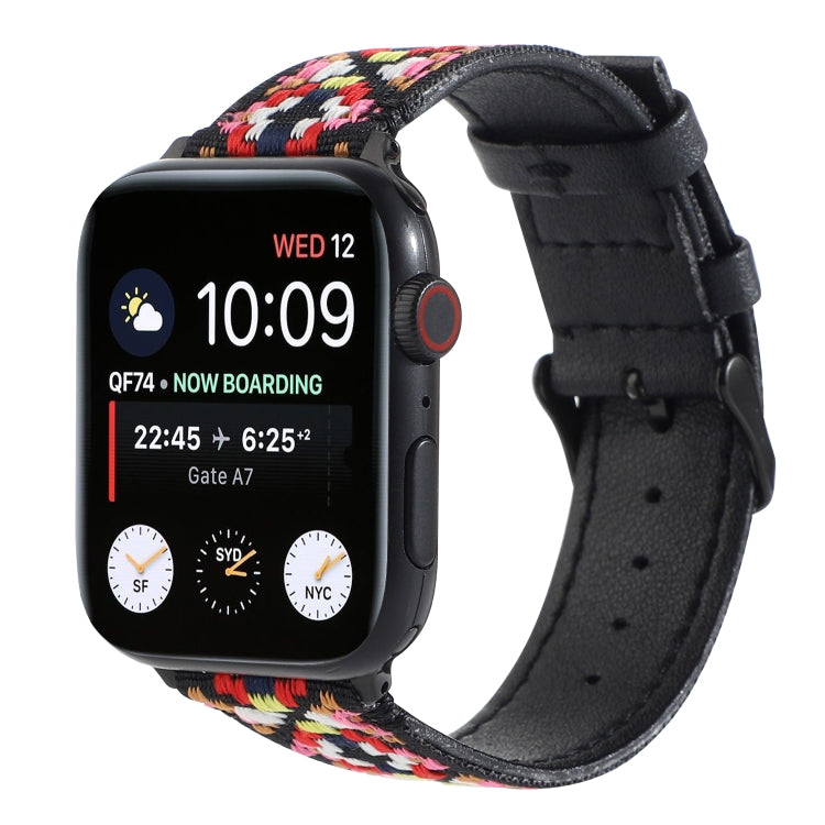 Ethnic Leather Watchband For Apple Watch Series 6 & SE & 5 & 4 44mm / 3 & 2 & 1 42mm, For Apple Watch Series 7 45mm / 6 & SE & 5 & 4 44mm / 3 & 2 & 1 42mm