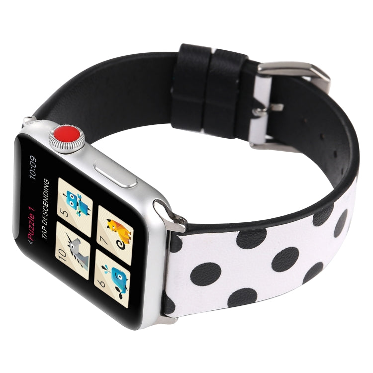 Fashion Wave Dot Series Leather Replacement Watchbands For Apple Watch Series 6 & SE & 5 & 4 40mm / 3 & 2 & 1 38mm, For Apple Watch Series 8&7 41mm / SE 2&6&SE&5&4 40mm / 3&2&1 38mm