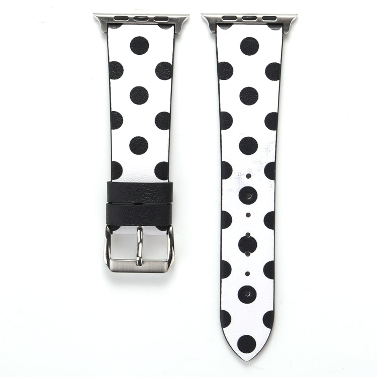 Fashion Wave Dot Series Leather Replacement Watchbands For Apple Watch Series 6 & SE & 5 & 4 40mm / 3 & 2 & 1 38mm, For Apple Watch Series 8&7 41mm / SE 2&6&SE&5&4 40mm / 3&2&1 38mm