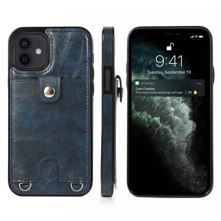 Shockproof PU Leather + TPU Protective Case with Card Slot & Lanyard, For iPhone 12 mini, For iPhone 12 / 12 Pro, For iPhone 12 Pro Max
