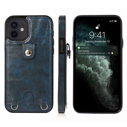 Shockproof PU Leather + TPU Protective Case with Card Slot & Lanyard, For iPhone 12 mini, For iPhone 12 / 12 Pro, For iPhone 12 Pro Max