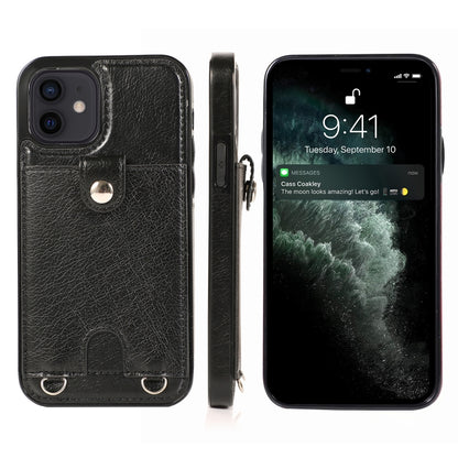 Shockproof PU Leather + TPU Protective Case with Card Slot & Lanyard, For iPhone 12 mini, For iPhone 12 / 12 Pro, For iPhone 12 Pro Max