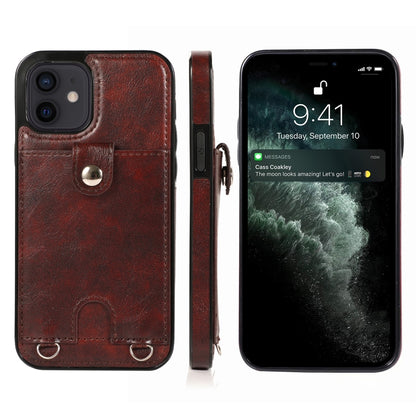 Shockproof PU Leather + TPU Protective Case with Card Slot & Lanyard, For iPhone 12 mini, For iPhone 12 / 12 Pro, For iPhone 12 Pro Max
